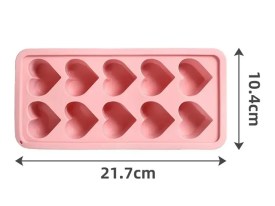 Molde silicona 12 corazones profundos